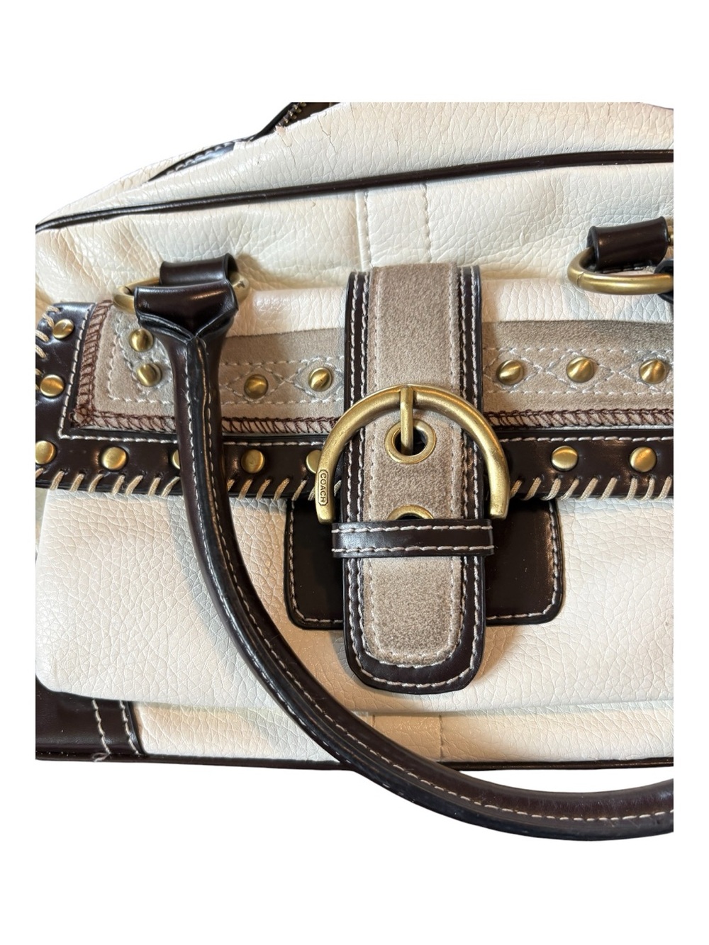Vintage Inspired Y2K Coach Hampton 9268 Two-Tone Satchel - Picture 5 of 11